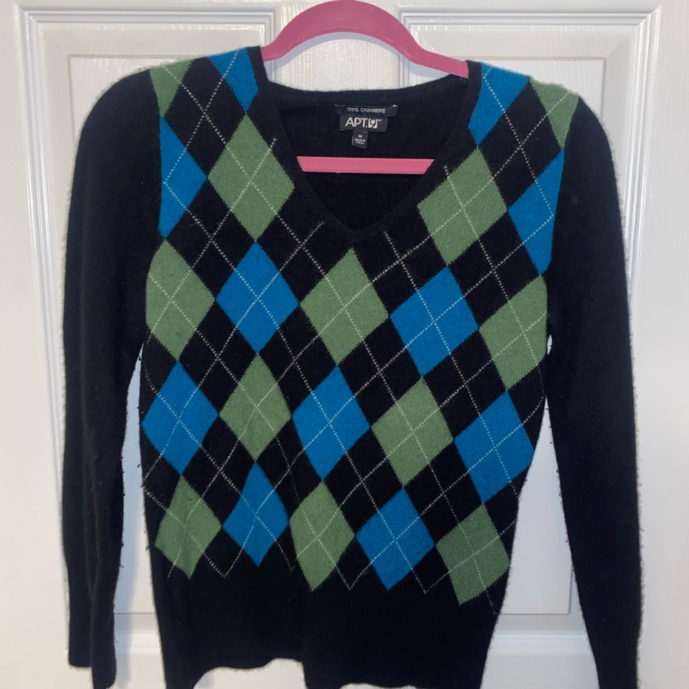 Apt. 9 Argyle Sweater - Black, Green, Blue